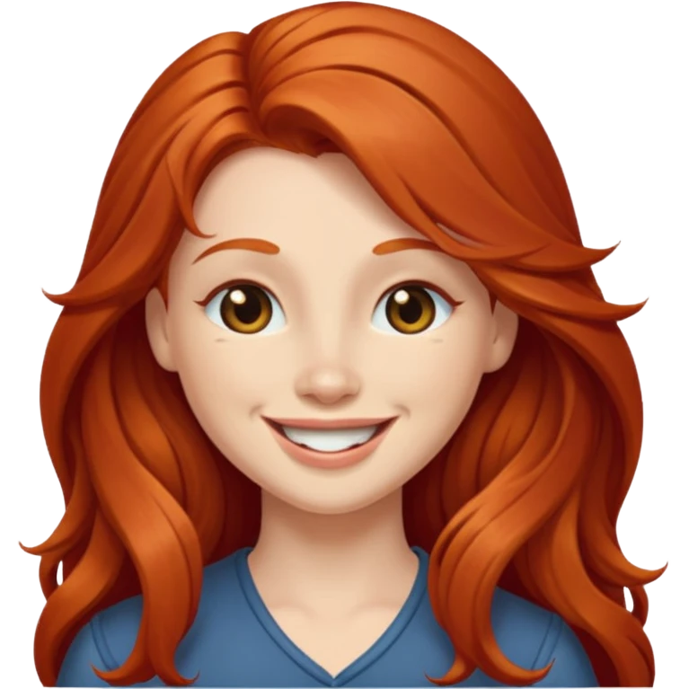 Long haired redhead winking  emoji