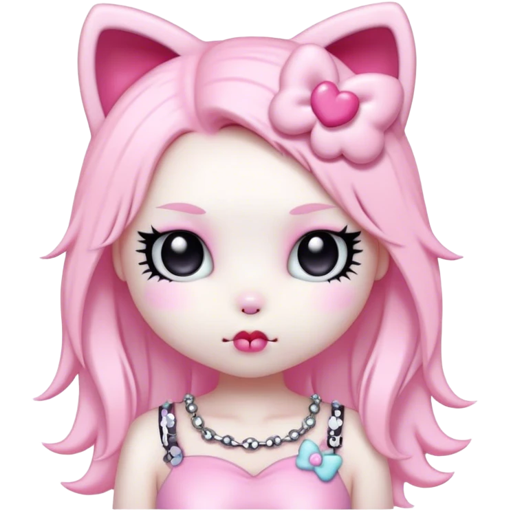  pastel goth hello kitty emoji