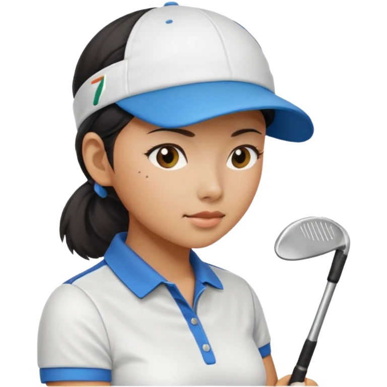 asian women golfer sick profile emoji