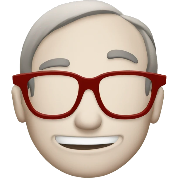 brown hair glasses red jacket open book emoji