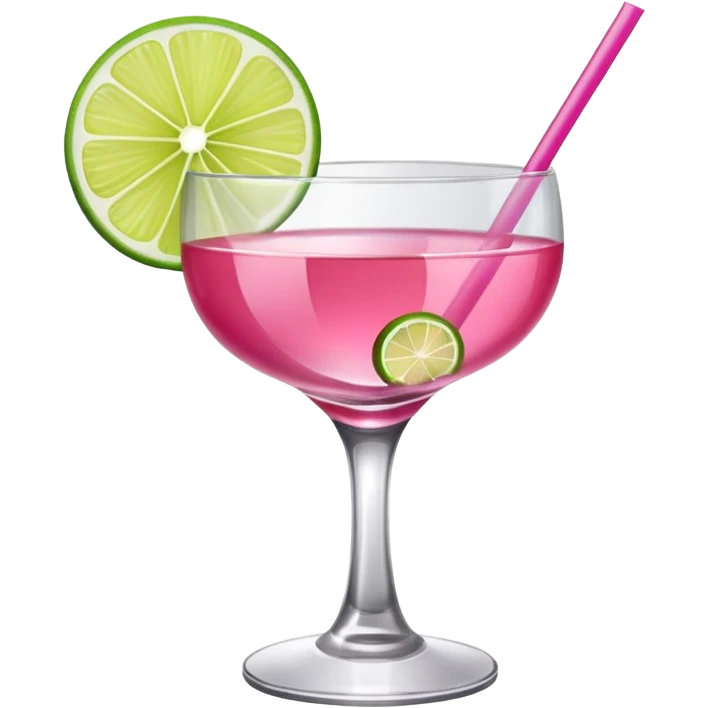 cosmopolitan with a piece of lime hanging from the rim emoji