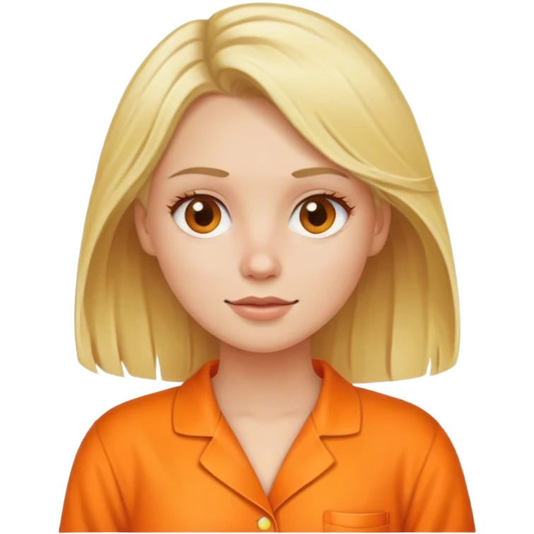 Blond lady with orange pijamas emoji
