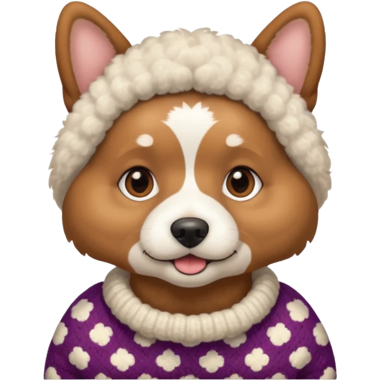 dog wearing grany emoji