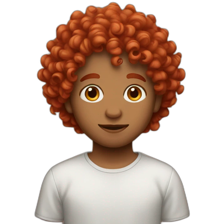 Curly short red hear boy emoji