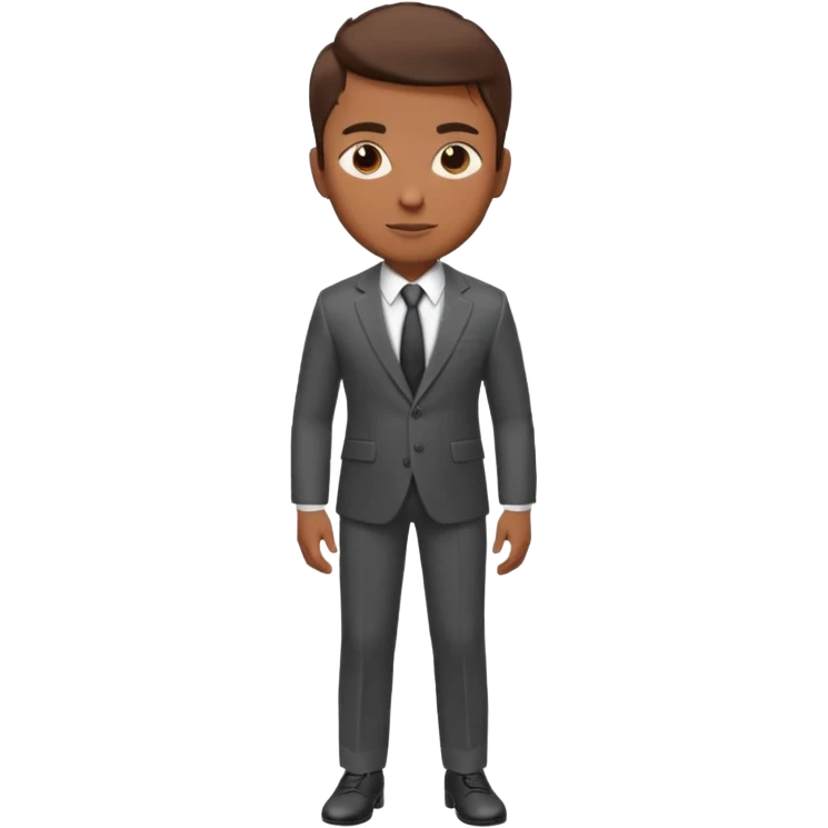 Young man, brown skin, tailored trousers, suit jacket, and tie

 emoji