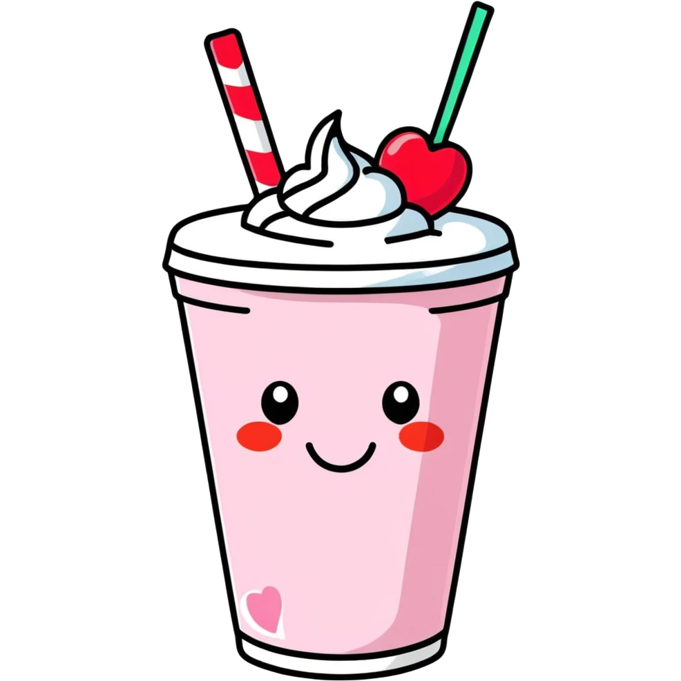 Happy milk shake love emoji
