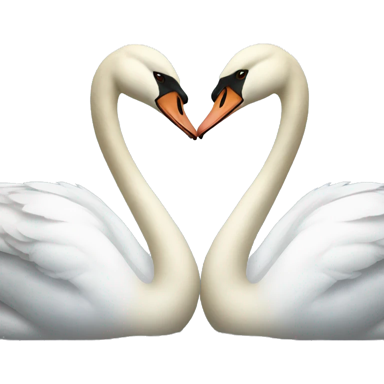 Two swans making a heart emoji