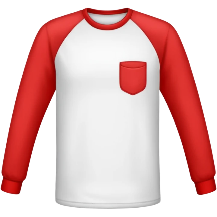 plain isolated red and white long sleeve shirt emoji