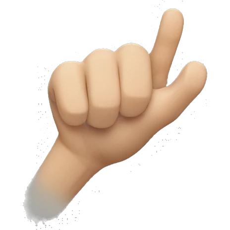 a climber's thumb, pointing down emoji