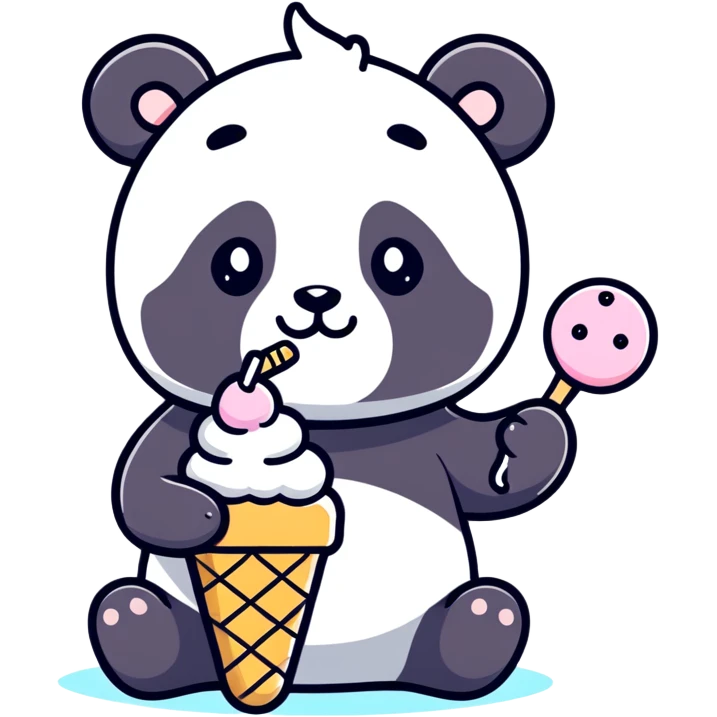 Panda eating ice cream emoji