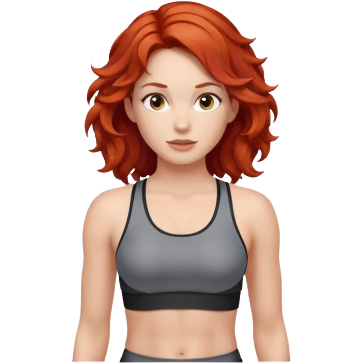 Athletic girl with red wavy hair and smaller boobs emoji