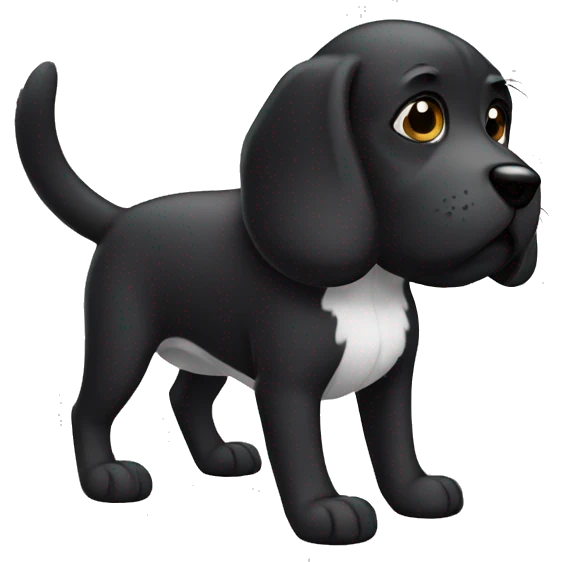 Perro negro con blanco emoji