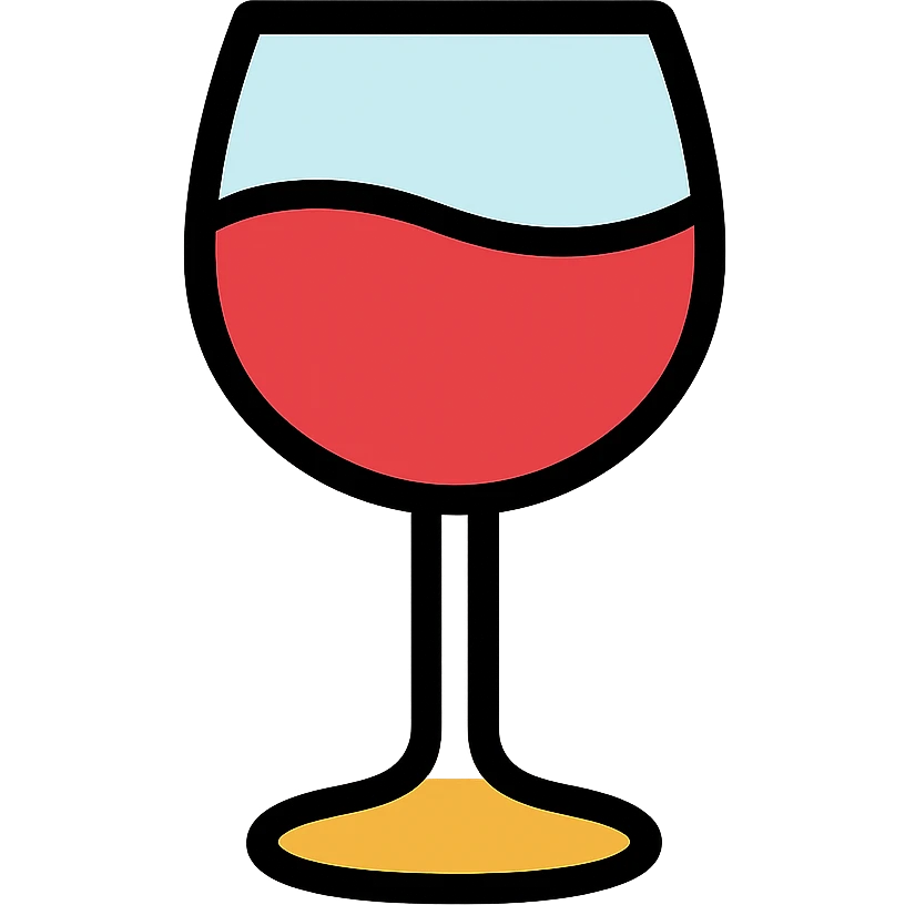 A wine glass with a stem, elegant and simple emoji