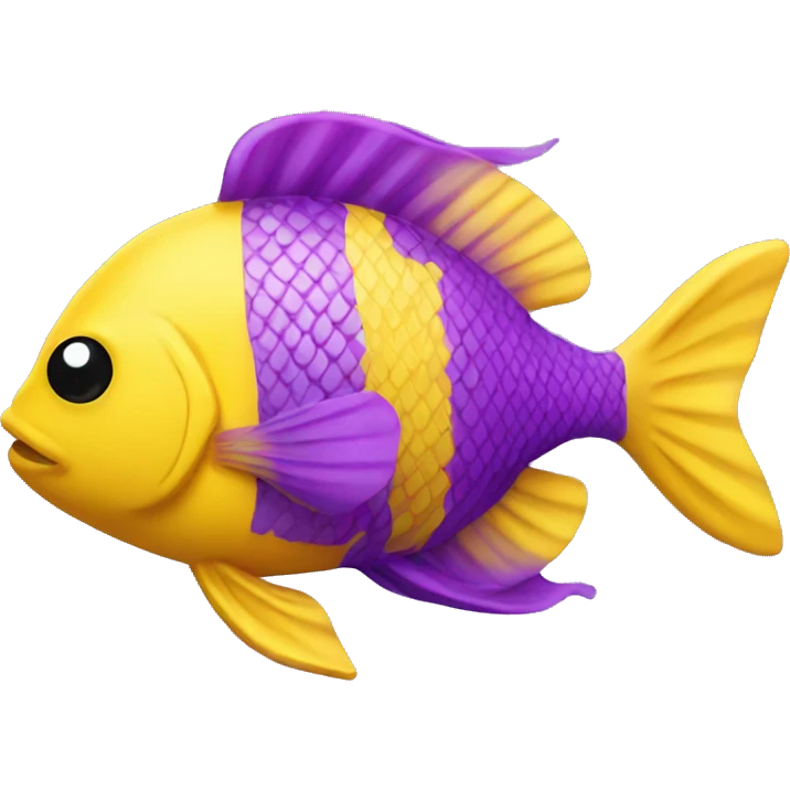 Yellow and purple colour fish  emoji