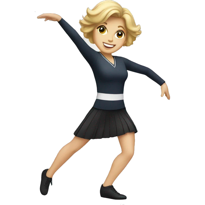 one white woman dancing in a training uniform emoji