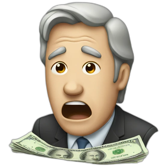 man crying banknote emoji