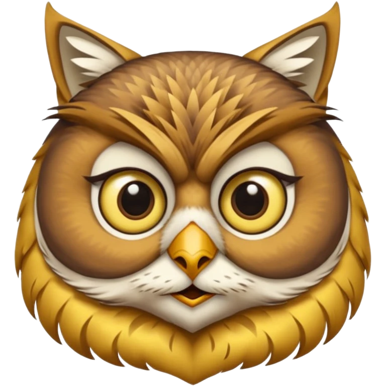 Corp de Hibou avec une tête de chat emoji
