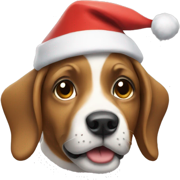 Dog with Santa hat on emoji