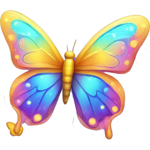 Shiny colorful starry glossy butterfly emoji