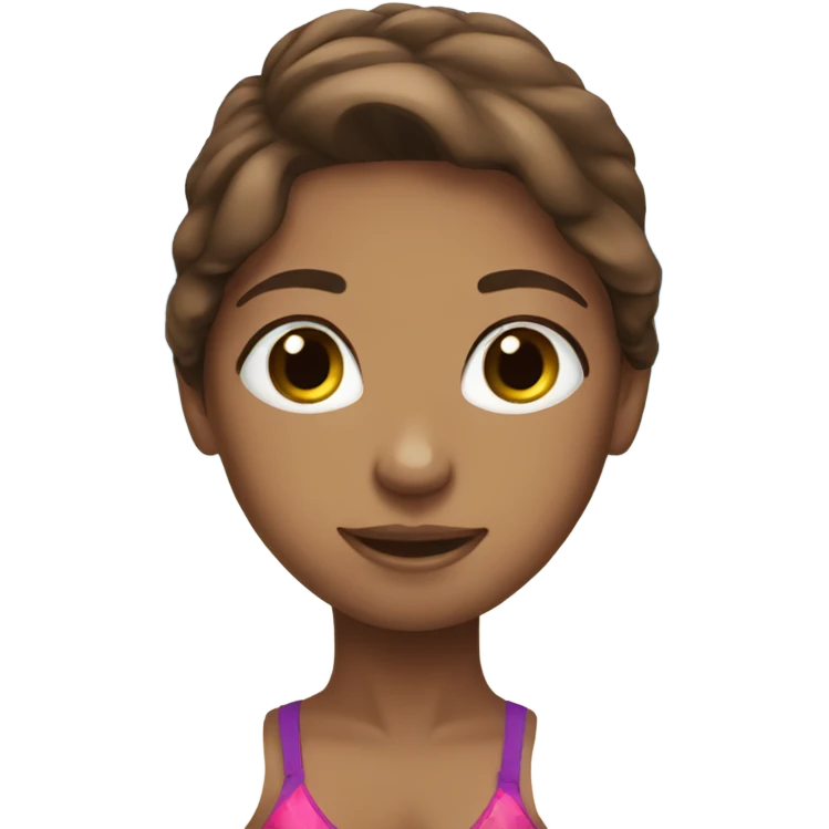 brown hair girl in swimsuit outdoors emoji