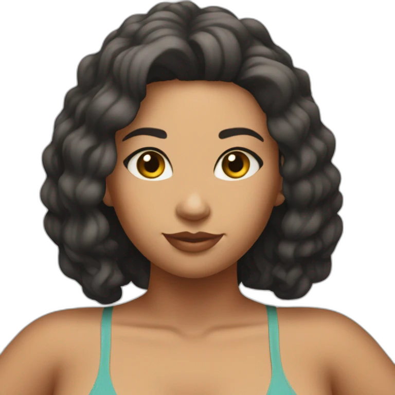 Slim-Thicc caucasian woman swimsuit posing emoji