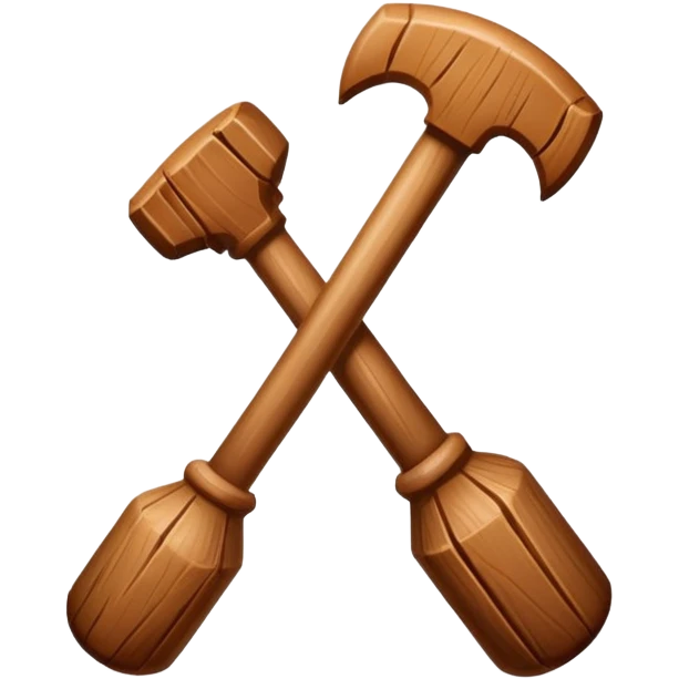 Dos bastones de madera gruesa cruzados emoji