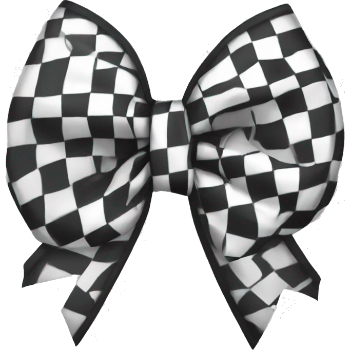 white checkered bow emoji