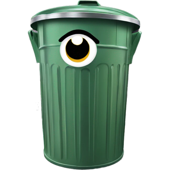 oscar the grouch inside metal trash can emoji