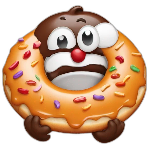 Mr.donut is ordering a pizza emoji