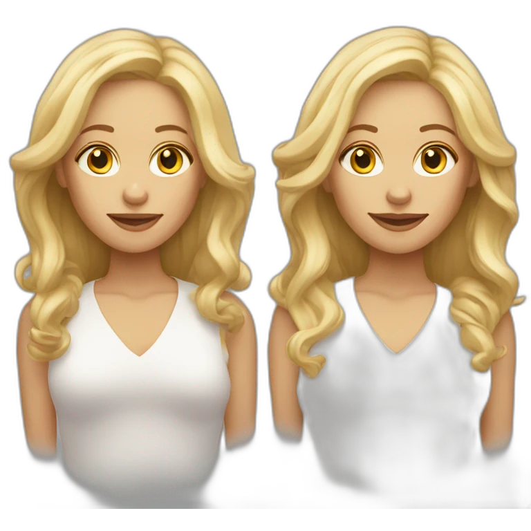 54 year old blond twin sisters with shoulder length hair emoji