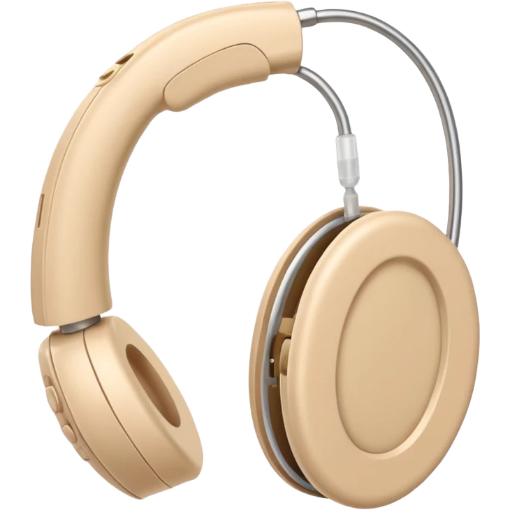 Telinga aid, hearing aid color beinge tapi earmold color white  emoji