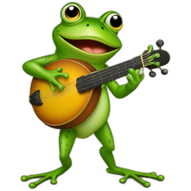 frog playing mandolin emoji