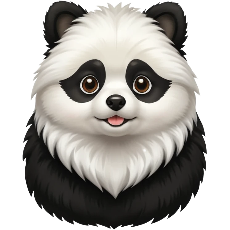 Dog pomeranian but hes like a panda the color and everything emoji
