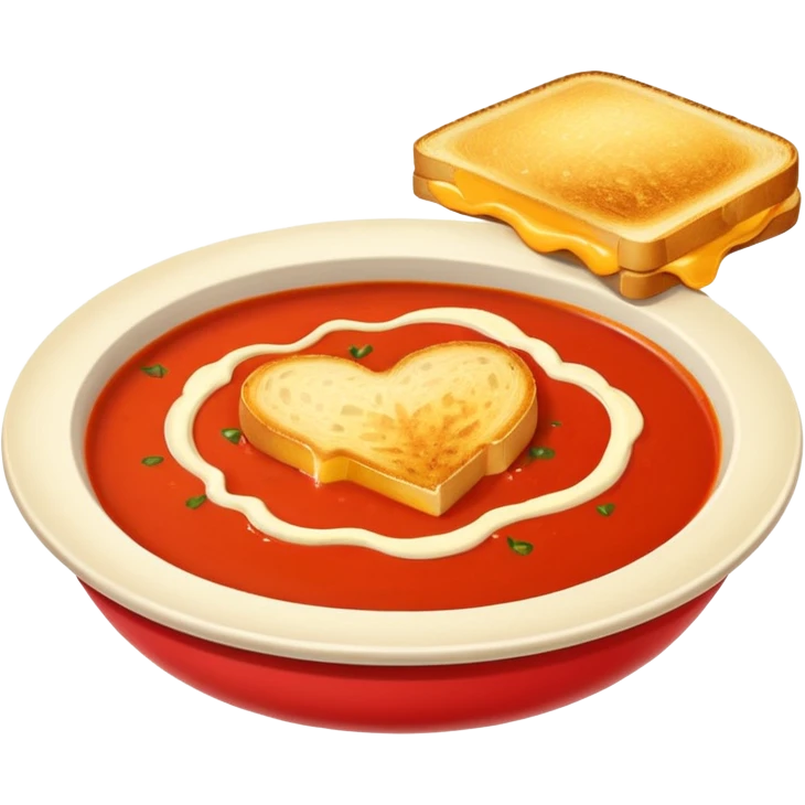 tomato soup with sliced grilled cheese on the side emoji