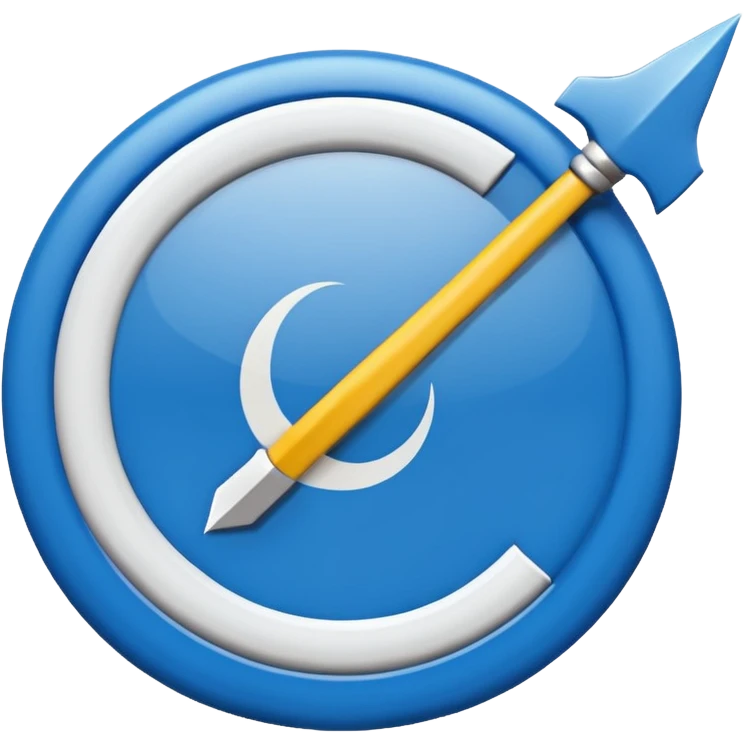 Circulo azul con una flechita adentro de color blanco emoji