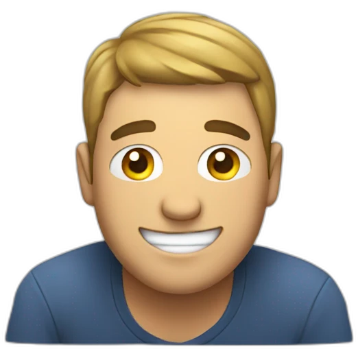 Men Emoji smiling laying down holding head with hands emoji
