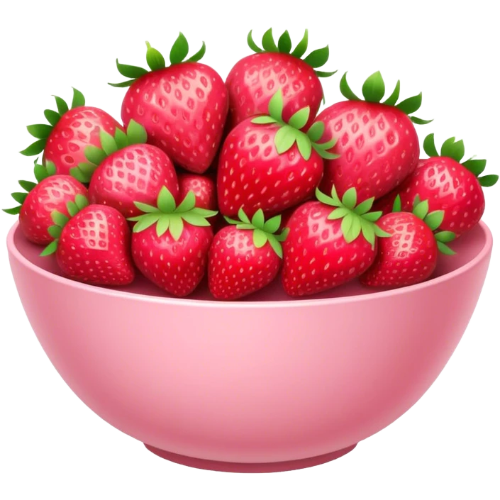large fancy pastel pink bowl of strawberries emoji