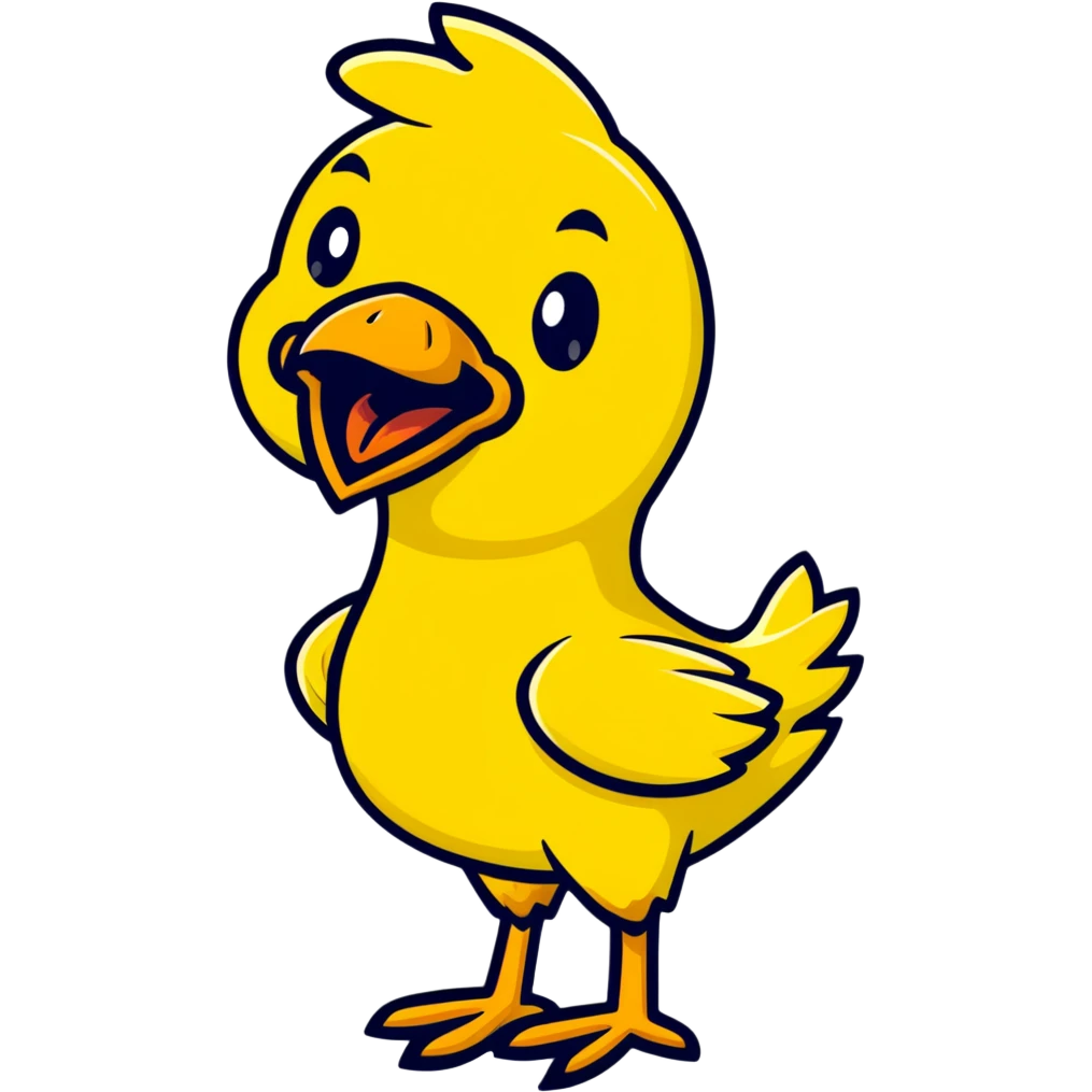 long neck yellow chicken shouting emoji