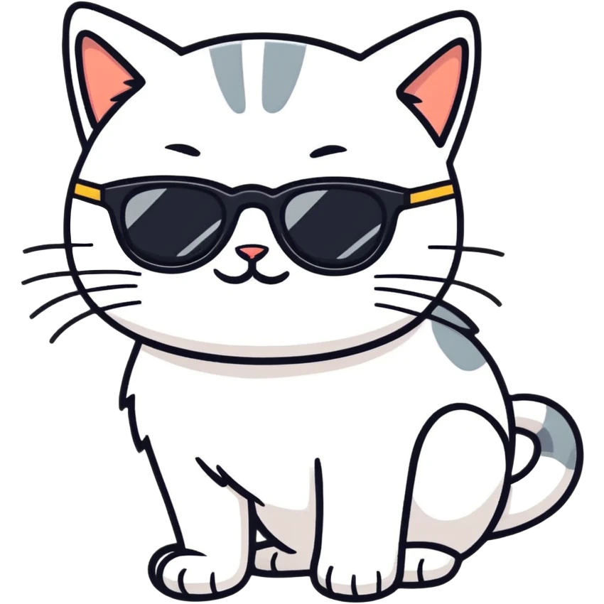 Cat with sunglasses emoji