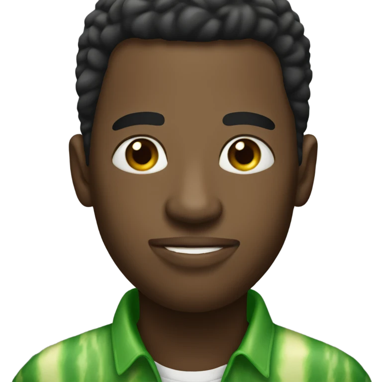 African American male with large green melon emoji