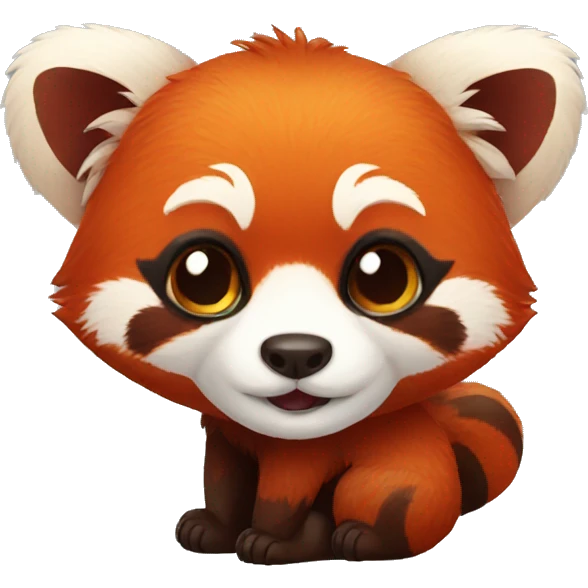 Red panda with a flower emoji