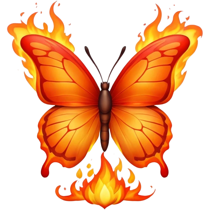 Butterfly on fire emoji