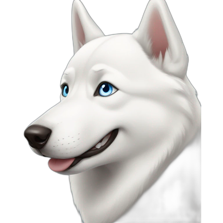 Happy white husky blue eyes without eyebrows emoji