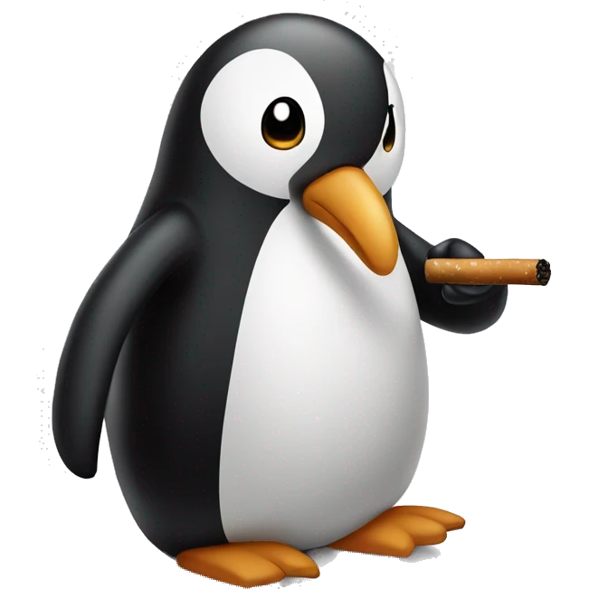 Pingüino con un cigarro emoji