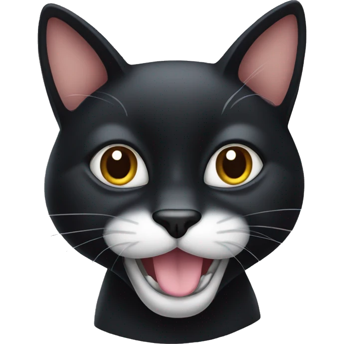 Black cat with white mustache  emoji