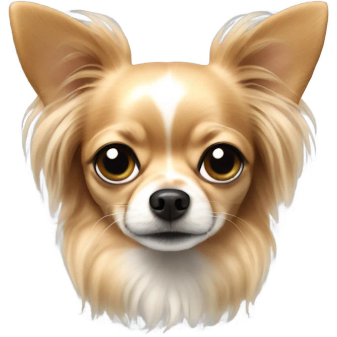 Long hair chihuahua with black nose  emoji