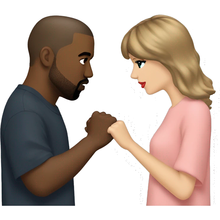 kanye west holding hands with taylor swift emoji