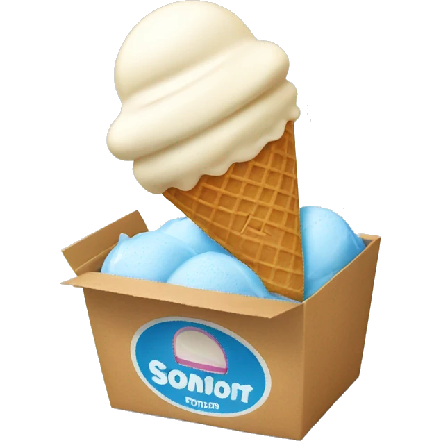 Scooping ice cream from a box emoji