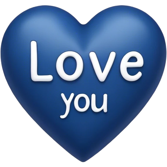 Dark Blue heart with the words Love You Ry in the middle  emoji