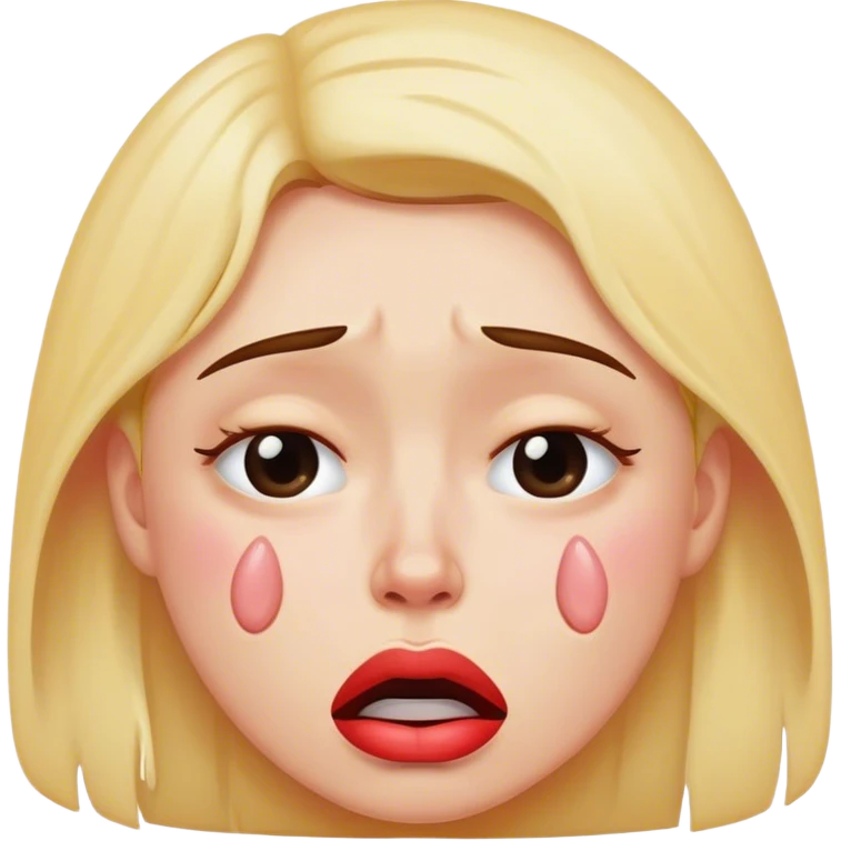 Crying emoji with kissy face emoji
